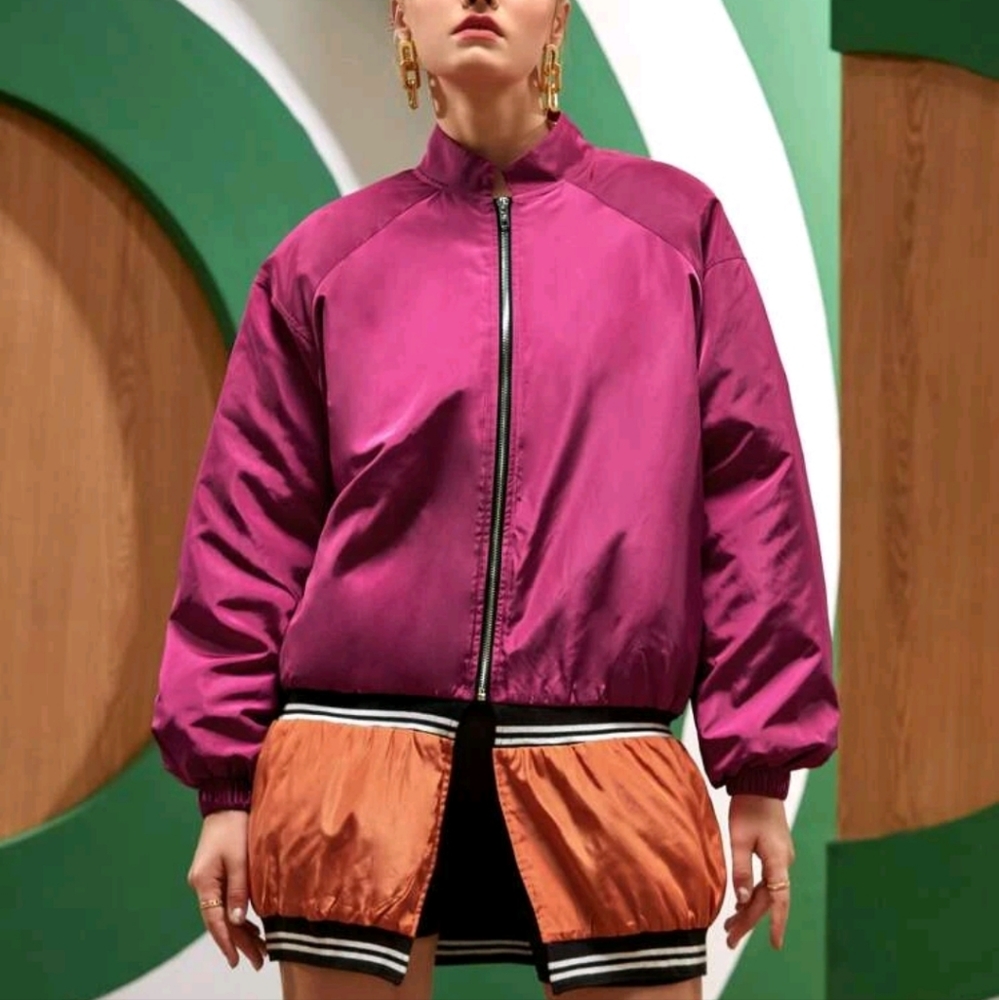 Shein colorblock zipper jacket